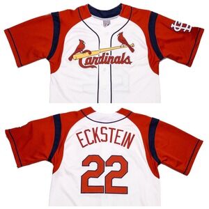 MAJESTIC St. Louis Cardinals David Eckstein MLB Jersey White Red Men's Medium M